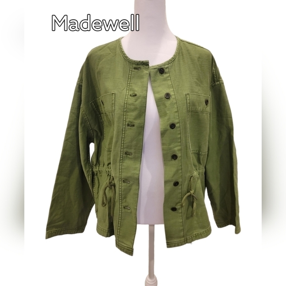 (35% OFF LISTED PRICE) Madewell Button Down Utility Jacket Khaki Size Medium - Picture 1 of 5